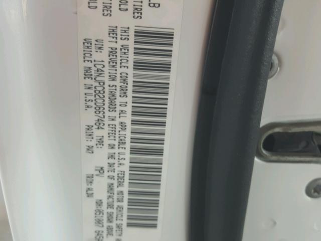 1C4NJPCB2CD667464 - 2012 JEEP PATRIOT LI WHITE photo 10