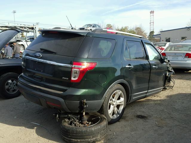 1FM5K8F87DGB56573 - 2013 FORD EXPLORER L GREEN photo 4