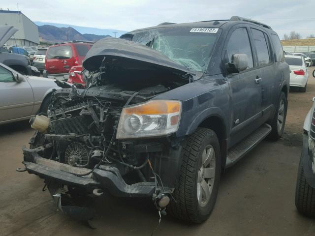 5N1AA08CX8N631042 - 2008 NISSAN ARMADA SE BLUE photo 2