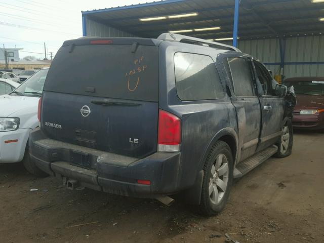 5N1AA08CX8N631042 - 2008 NISSAN ARMADA SE BLUE photo 4