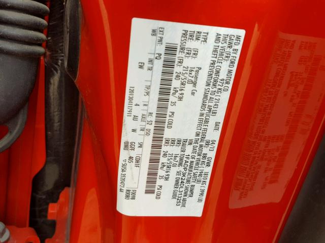 1FADP3K24DL313253 - 2013 FORD FOCUS SE RED photo 10