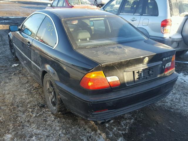 WBABN53481JU23343 - 2001 BMW 330 CI BLACK photo 3