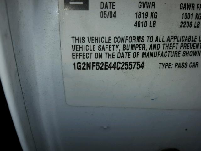 1G2NF52E44C255754 - 2004 PONTIAC GRAND AM S 白色 照片 10