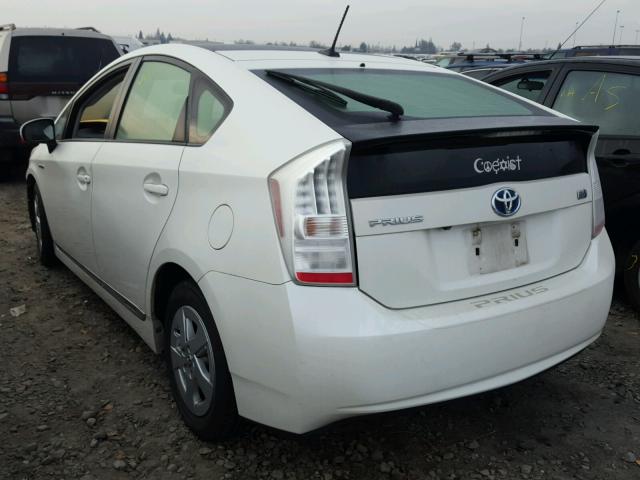 JTDKN3DUXB1341752 - 2011 TOYOTA PRIUS WHITE photo 3