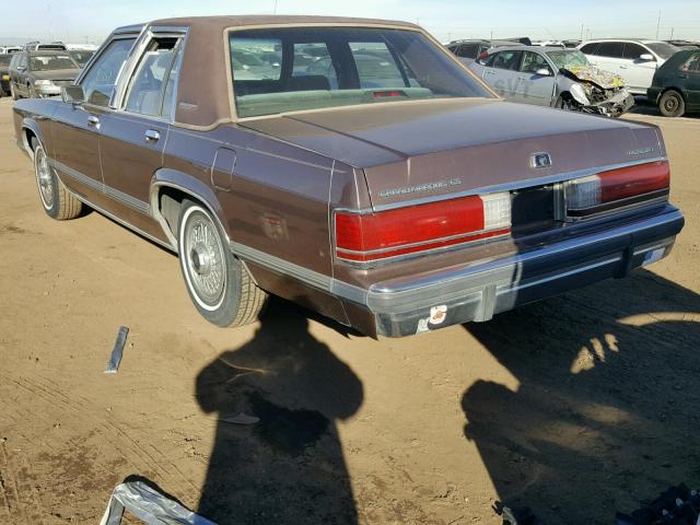 2MEBM74F0KX701600 - 1989 MERCURY GRAND MARQ BROWN photo 3