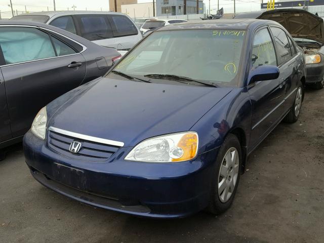 2HGES26732H508916 - 2002 HONDA CIVIC EX BLUE photo 2