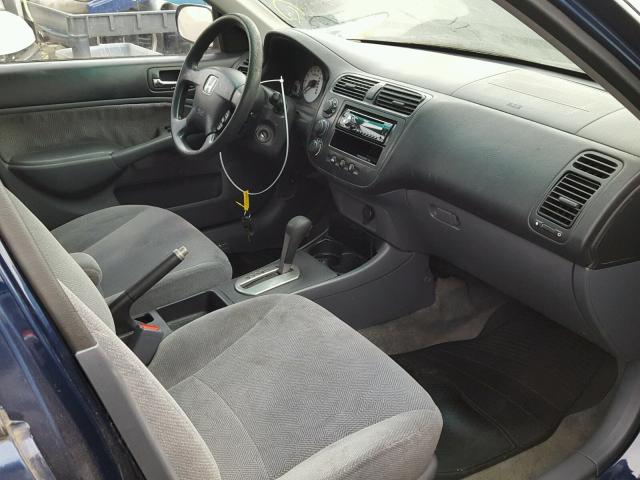 2HGES26732H508916 - 2002 HONDA CIVIC EX BLUE photo 5
