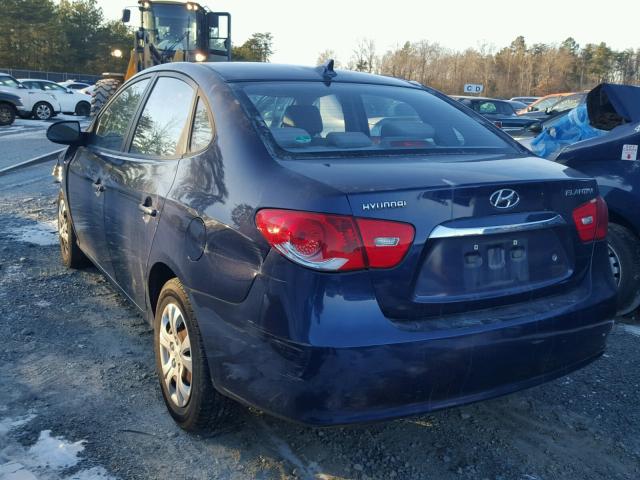 KMHDU4ADXAU099706 - 2010 HYUNDAI ELANTRA BL BLUE photo 3