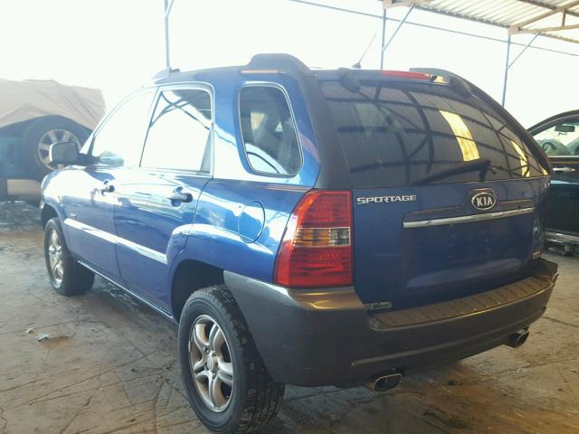 KNDJE723687466198 - 2008 KIA SPORTAGE E BLUE photo 3