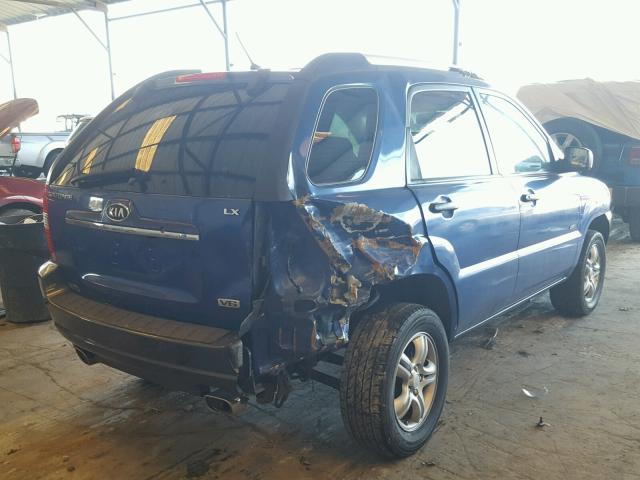 KNDJE723687466198 - 2008 KIA SPORTAGE E BLUE photo 4