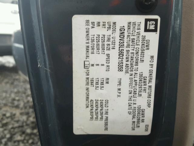 1GNDV33L56D215358 - 2006 CHEVROLET UPLANDER L 蓝色 照片 10