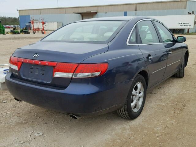 KMHFC46F67A143314 - 2007 HYUNDAI AZERA SE BLUE photo 4