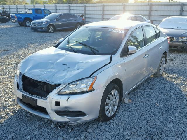 3N1AB7AP7FY366574 - 2015 NISSAN SENTRA S SILVER photo 2