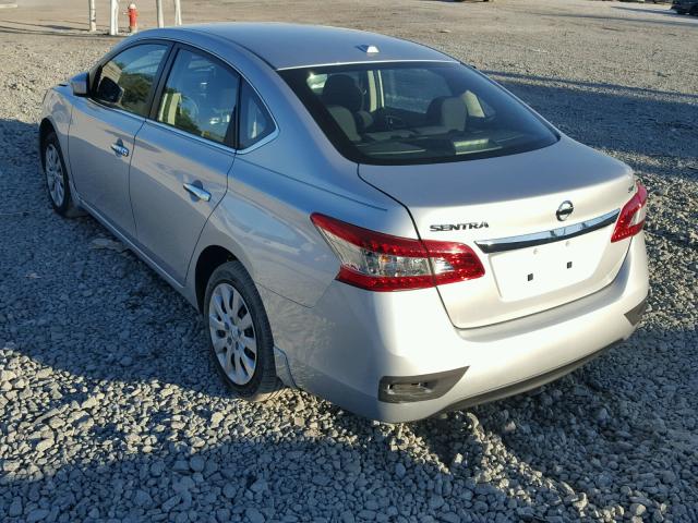 3N1AB7AP7FY366574 - 2015 NISSAN SENTRA S SILVER photo 3