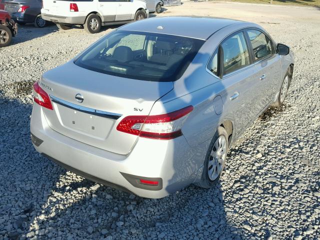 3N1AB7AP7FY366574 - 2015 NISSAN SENTRA S SILVER photo 4