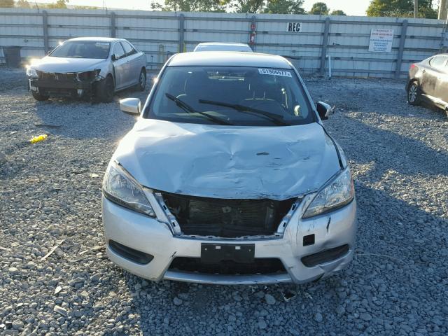 3N1AB7AP7FY366574 - 2015 NISSAN SENTRA S SILVER photo 9