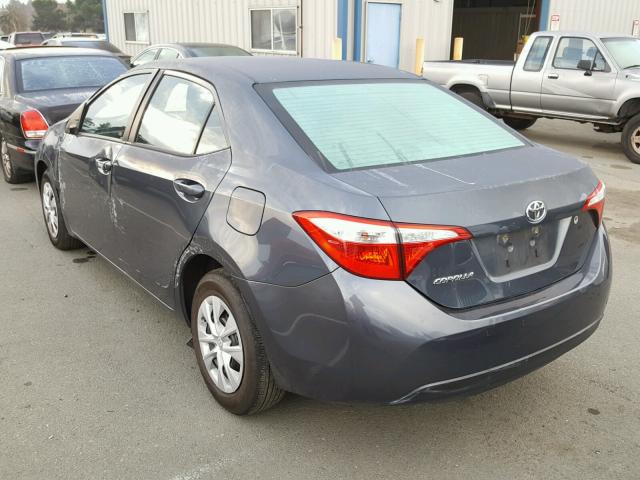 2T1BURHE8FC363839 - 2015 TOYOTA COROLLA L GRAY photo 3