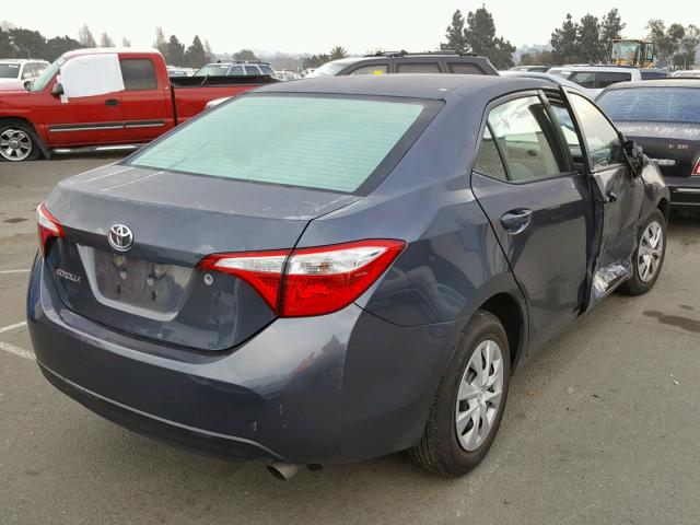 2T1BURHE8FC363839 - 2015 TOYOTA COROLLA L GRAY photo 4