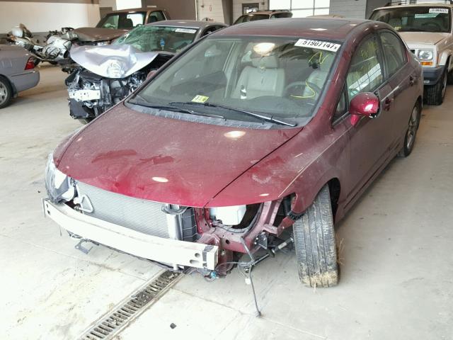 19XFA1F9XAE062159 - 2010 HONDA CIVIC EXL RED photo 2