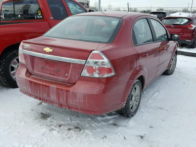 KL1TD5DE9AB134295 - 2010 CHEVROLET AVEO LS RED photo 4