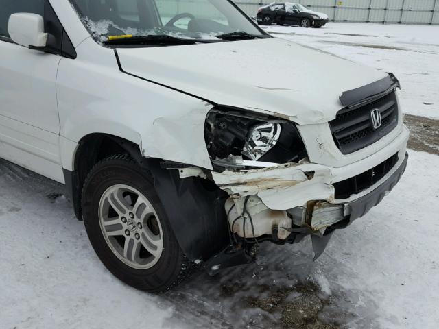 2HKYF18414H592449 - 2004 HONDA PILOT EX WHITE photo 9