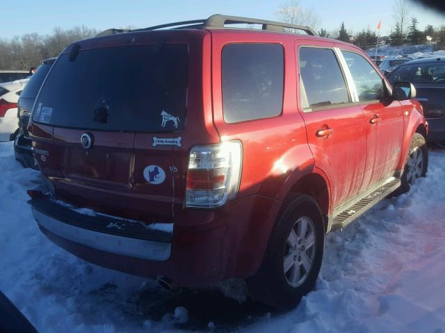 4M2CU81128KJ08430 - 2008 MERCURY MARINER BURGUNDY photo 4