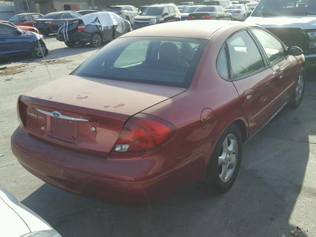 1FAHP55S11A153817 - 2001 FORD TAURUS SES RED photo 4