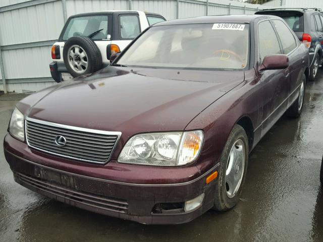 JT8BH28F1W0138661 - 1998 LEXUS LS 400 MAROON photo 2