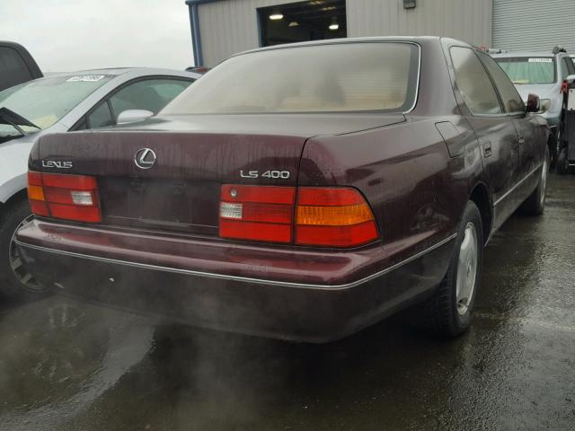 JT8BH28F1W0138661 - 1998 LEXUS LS 400 MAROON photo 4