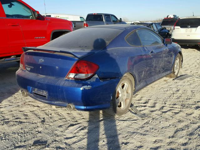 KMHHM65D75U169627 - 2005 HYUNDAI TIBURON BLUE photo 4