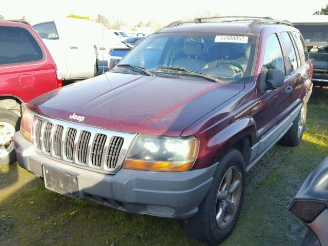 1J4GW58N7XC607204 - 1999 JEEP GRAND CHER RED photo 2