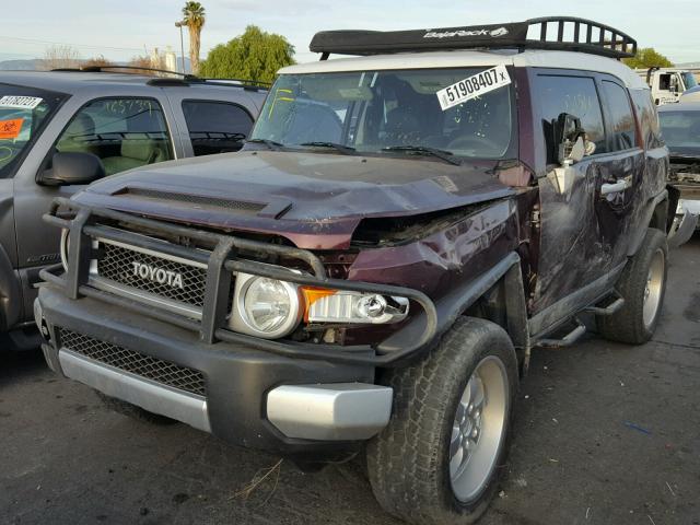 JTEBU11F870084483 - 2007 TOYOTA FJ CRUISER BURGUNDY photo 2