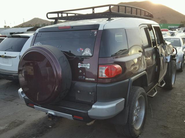 JTEBU11F870084483 - 2007 TOYOTA FJ CRUISER BURGUNDY photo 4