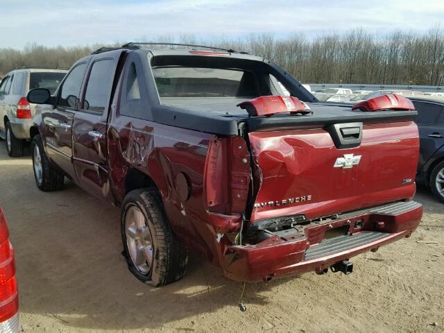 3GNFK12328G220918 - 2008 CHEVROLET AVALANCHE MAROON photo 3