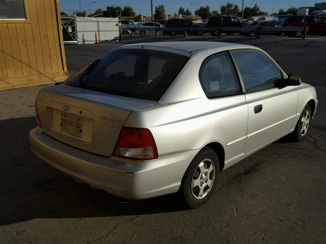 KMHCG35C02U185509 - 2002 HYUNDAI ACCENT GS SILVER photo 4