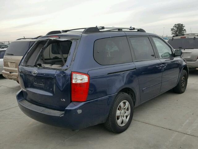 KNDMB233666055636 - 2006 KIA SEDONA EX BLUE photo 4