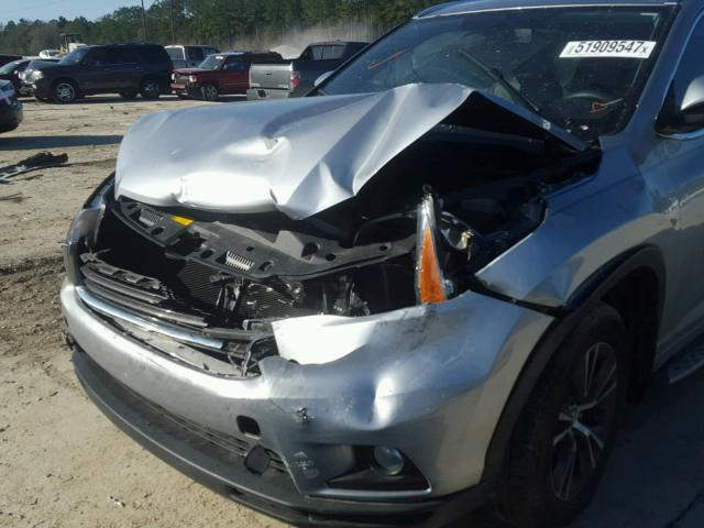 5TDKKRFH1GS147603 - 2016 TOYOTA HIGHLANDER SILVER photo 9