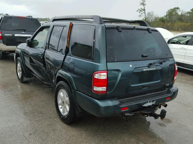 JN8DR09X52W656089 - 2002 NISSAN PATHFINDER GREEN photo 3