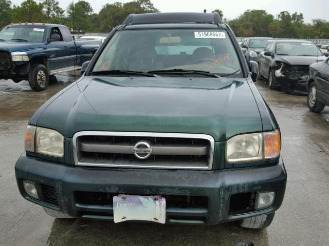 JN8DR09X52W656089 - 2002 NISSAN PATHFINDER GREEN photo 9