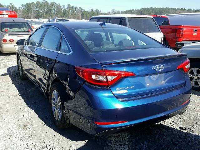 5NPE24AFXGH408058 - 2016 HYUNDAI SONATA SE BLUE photo 3