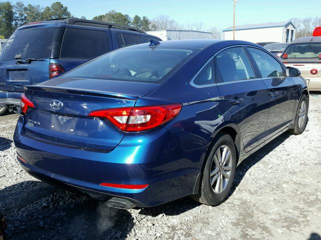 5NPE24AFXGH408058 - 2016 HYUNDAI SONATA SE BLUE photo 4