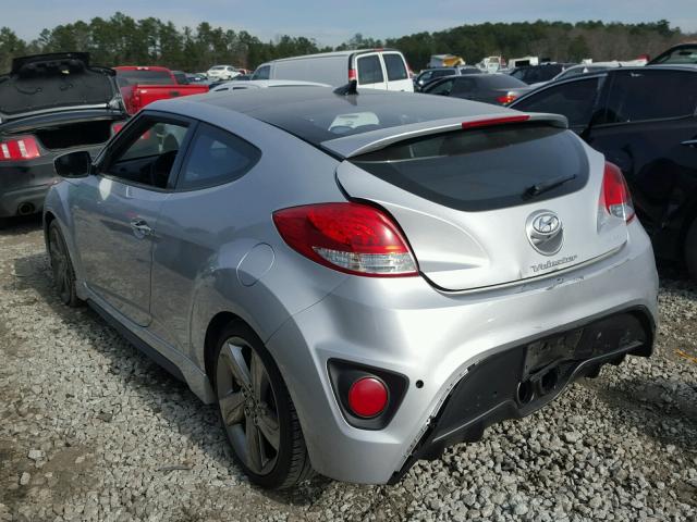 KMHTC6AE3DU122265 - 2013 HYUNDAI VELOSTER T SILVER photo 3