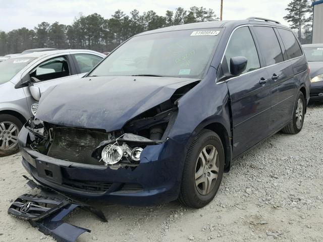 5FNRL38737B015962 - 2007 HONDA ODYSSEY EX BLUE photo 2