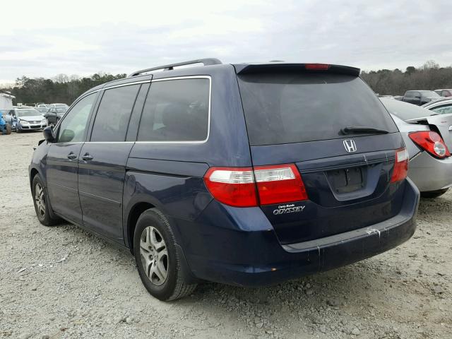 5FNRL38737B015962 - 2007 HONDA ODYSSEY EX BLUE photo 3