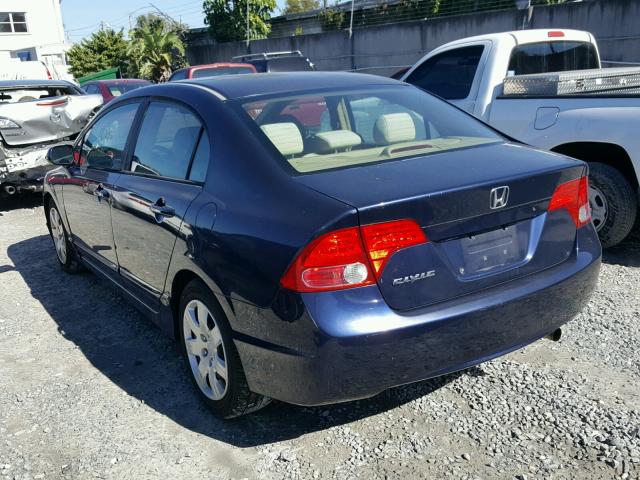 1HGFA15586L043611 - 2006 HONDA CIVIC LX BLUE photo 3