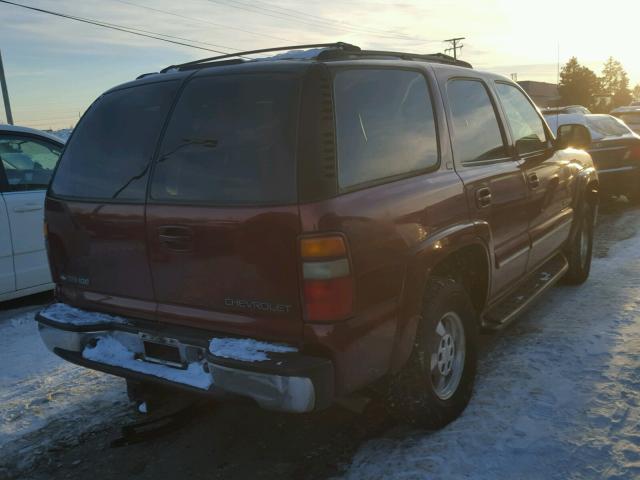 1GNEK13Z72R276651 - 2002 CHEVROLET TAHOE K150 BURGUNDY photo 4