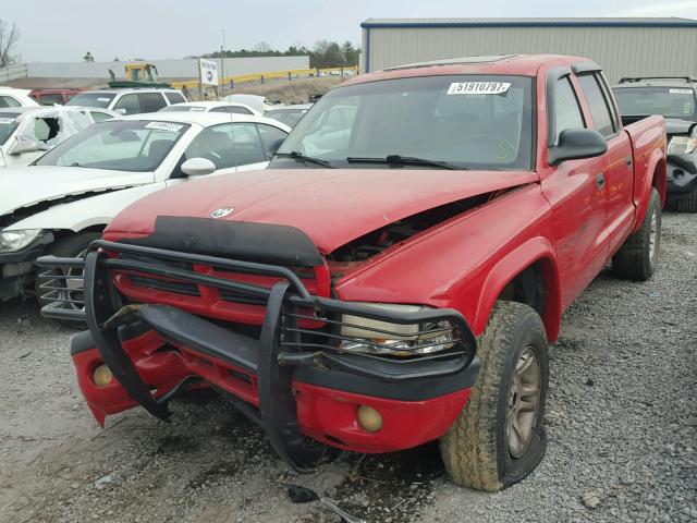 1B7GG2AN91S148704 - 2001 DODGE DAKOTA QUA RED photo 2