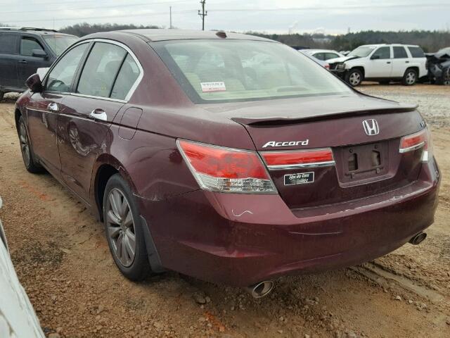 1HGCP3F88CA014509 - 2012 HONDA ACCORD EXL MAROON photo 3