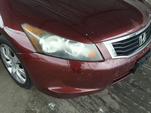 1HGCP26878A103540 - 2008 HONDA ACCORD EXL MAROON photo 9