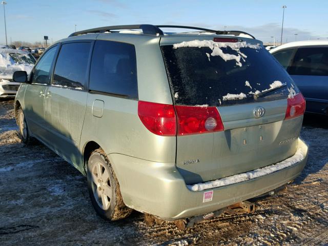 5TDZK23C67S013216 - 2007 TOYOTA SIENNA CE GREEN photo 3